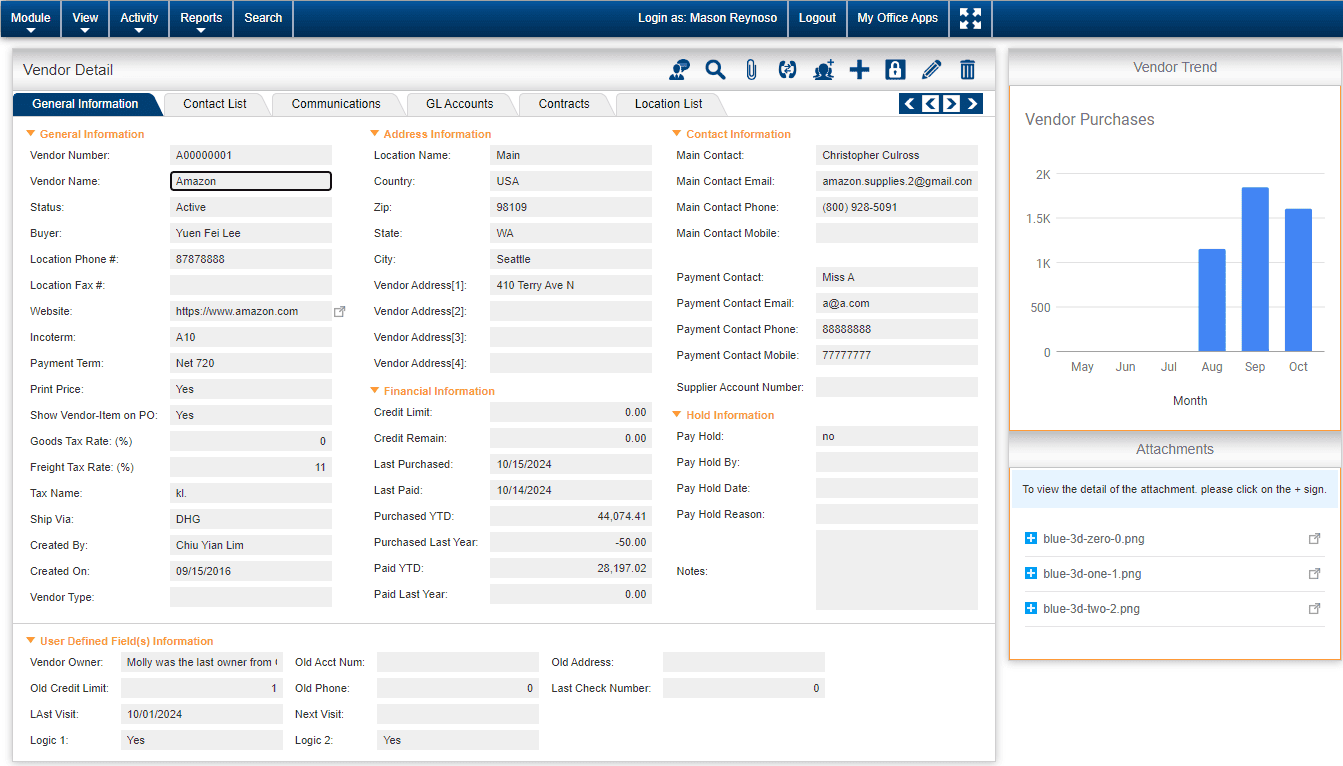 Kechie ERP VRM software offers dashboards and consolidated data.
